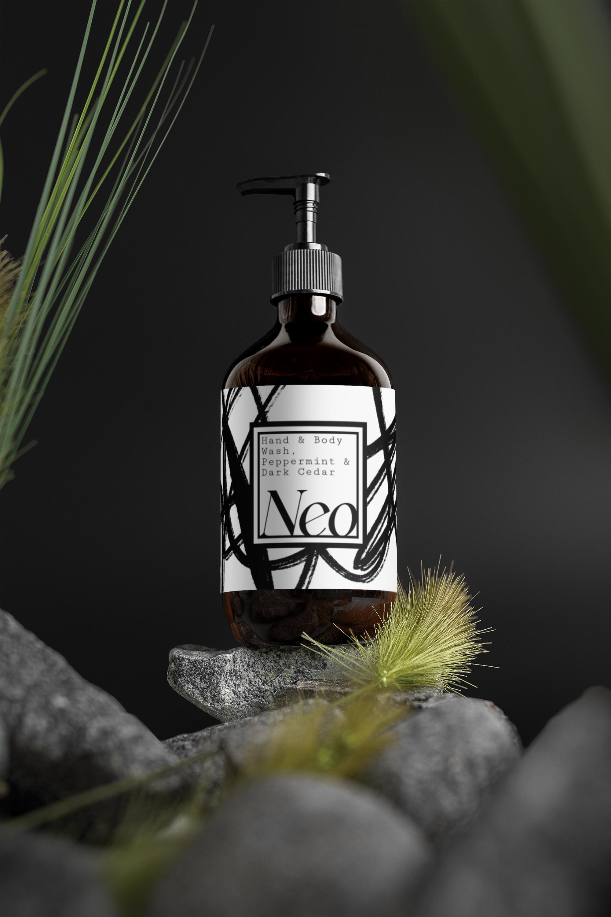 Neo Hand & Body Wash, Peppermint & Dark Cedar