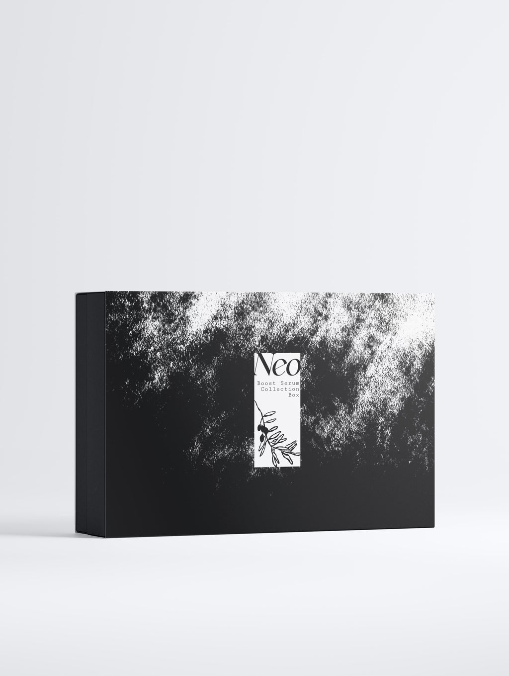 Black box with white label featuring the brand 'Neo' on a light gray background