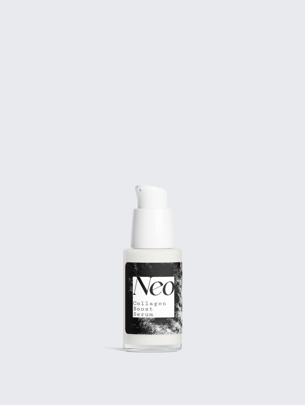 Skincare serum bottle labeled 'Neo' on a white background