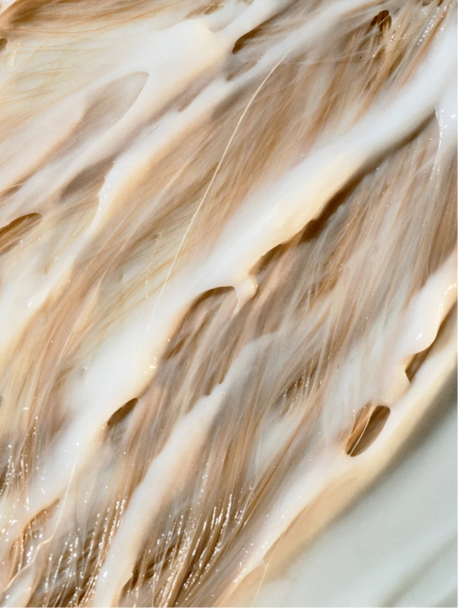 Close-up of smooth, beige cream texture